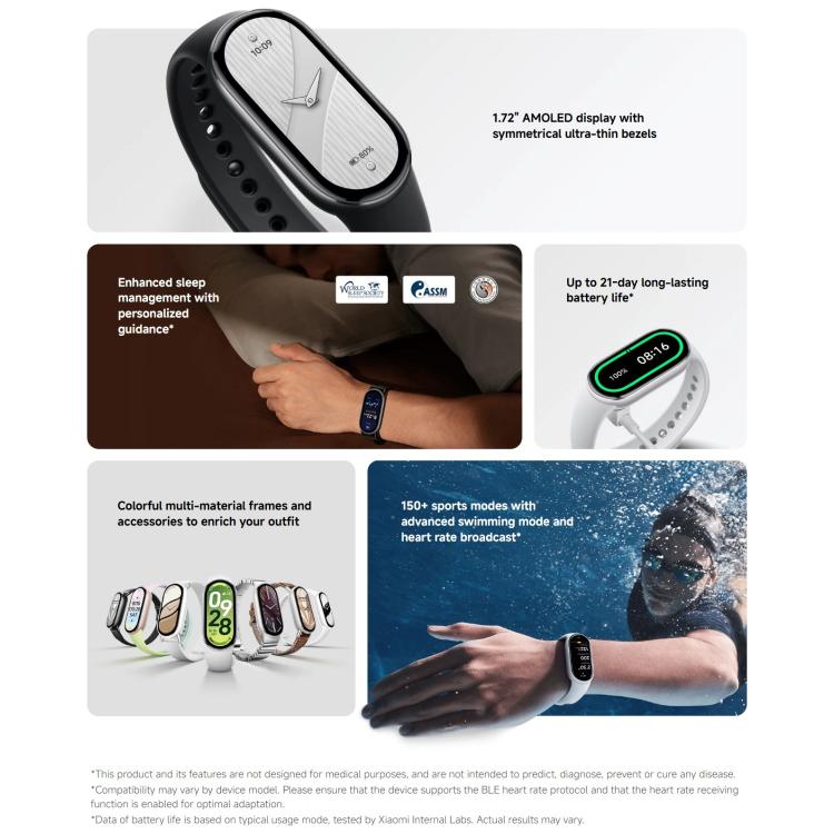 Xiaomi Smart Band 10 – 1.72" AMOLED Fitness Tracker with Blood Oxygen, Heart Rate Monitor & 5ATM Waterproof Design